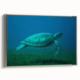 Framed canvas of a vintage-style Caribbean landscape in black and silver tones, ideal for bedroom decor.