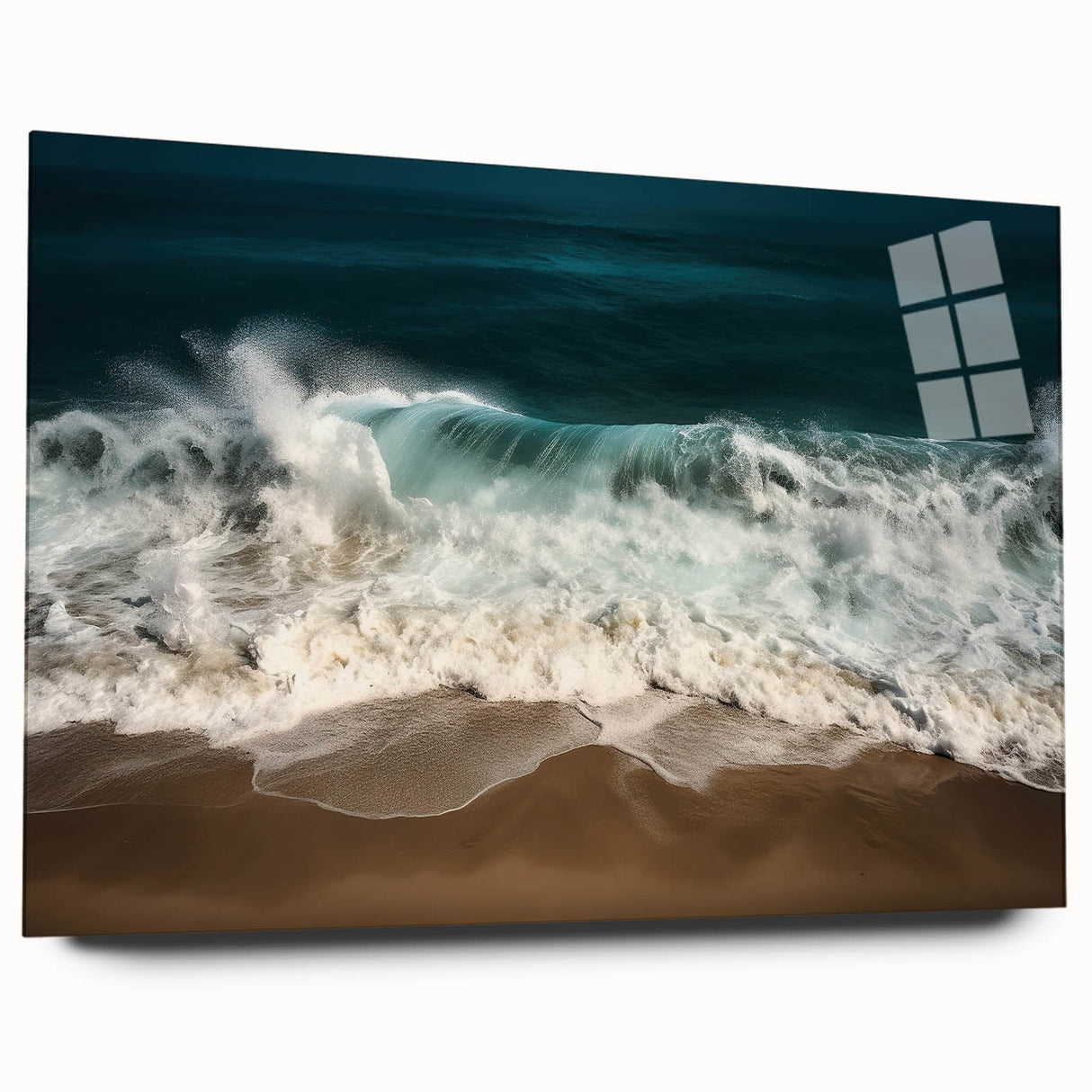 Large abstract wall art featuring vibrant Caribbean scenery in acrylic glass, ideal for bedroom or dining room decor.