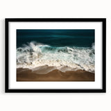 Extra large abstract art print featuring a vibrant, colorful depiction of a Caribbean scenery on a textured canvas.