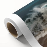 Art Deco style poster of a serene Caribbean beach scene on rolled canvas, ideal for nursery wall art.