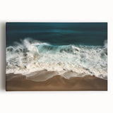 Black and white stretched canvas featuring a serene Puerto Rican coastline, ideal for kitchen wall art.