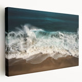 Large Caribbean landscape on stretched canvas featuring vibrant blue and green tones, ideal for kitchen wall art.