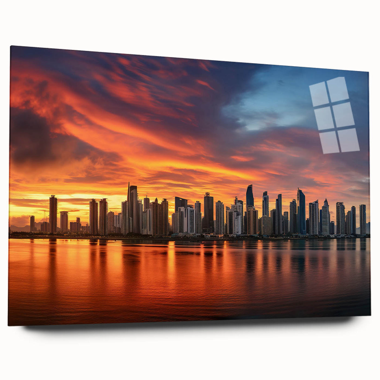 Large abstract wall art of a Central American scenery in Panama, printed on acrylic glass.
