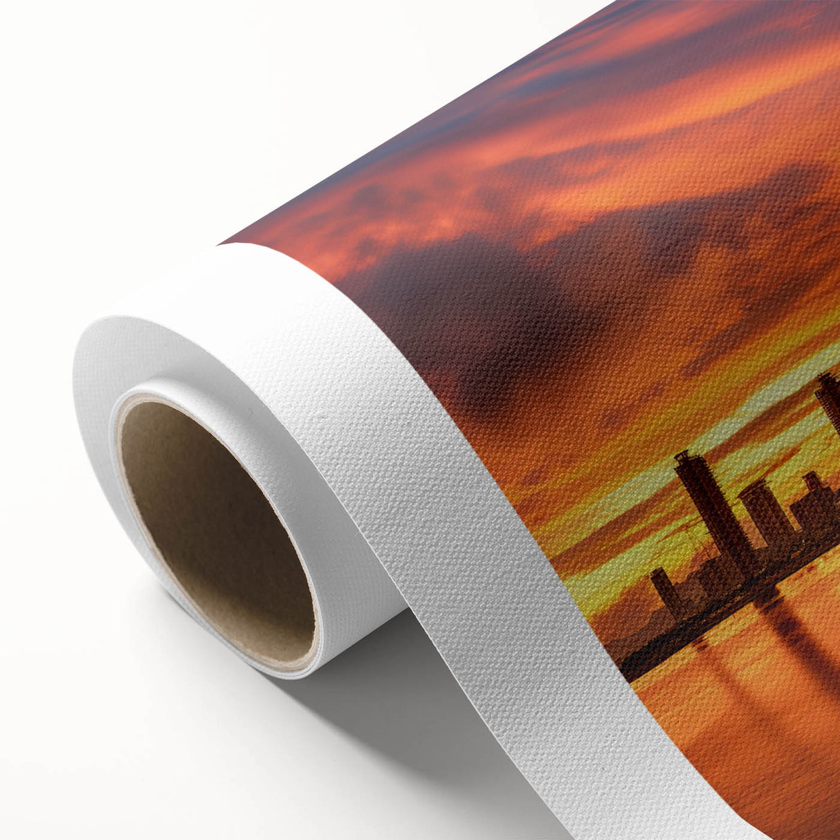 Art Deco poster of Panama scenery on rolled canvas, featuring pastel colors, ideal for nursery wall art.