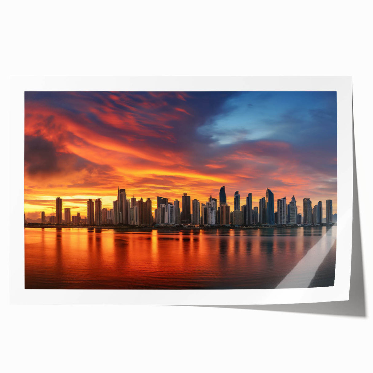 Rolled print of a Panama scenery with lush greenery and floral accents, ideal for art wall dining room.