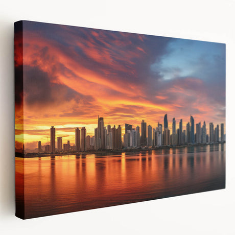 Panama landscape on stretched canvas featuring lush greenery and a river, ideal for kitchen wall art.