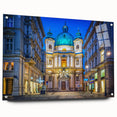 Acrylic print of a large abstract depiction of a European Austrian landscape, ideal for bedroom or dining room decor.