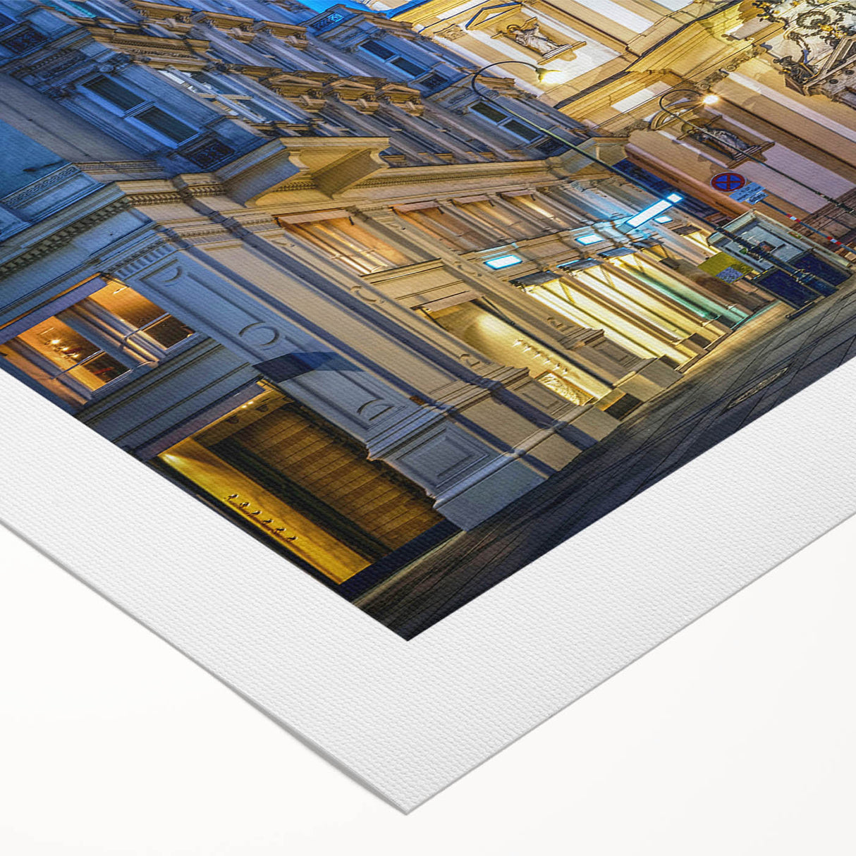 Art deco poster of an Austrian landscape in muted earth tones on rolled canvas, suitable for dining room walls.