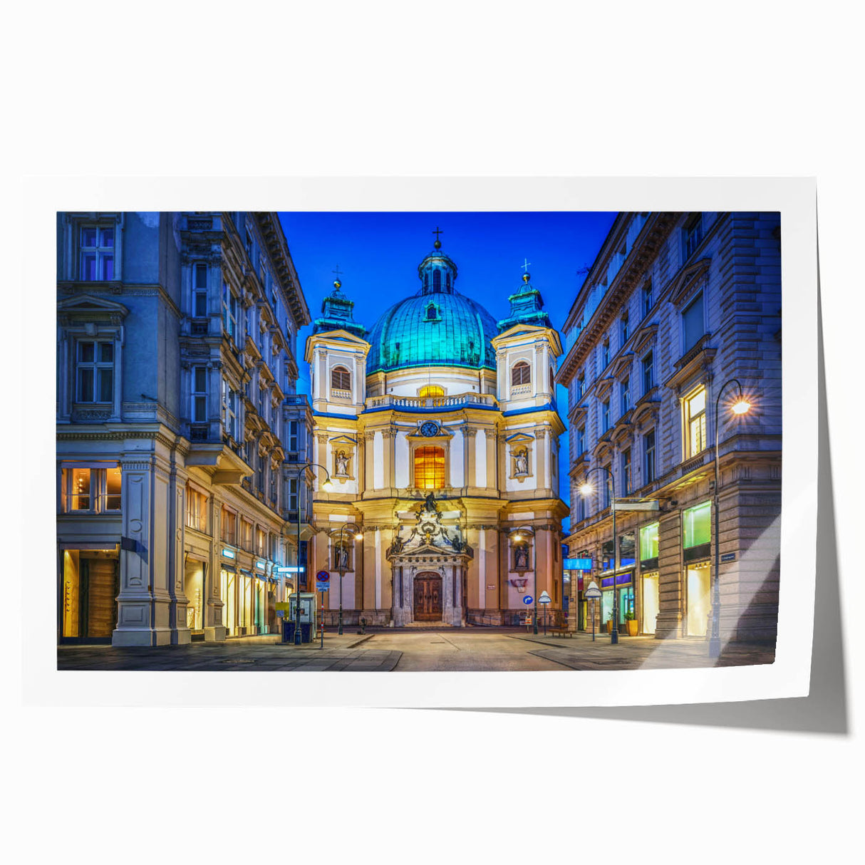 Extra large rolled print of a serene Austrian landscape, featuring soft pastel shades, ideal for art wall dining room.
