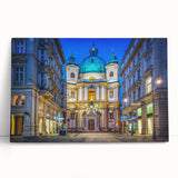 Black and white photo of Austrian landscape on large stretched canvas, ideal for kitchen wall art.
