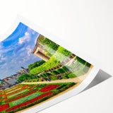 Extra large wall art featuring line art flowers in muted earth tones on rolled print, ideal for large living room decor.