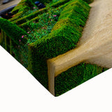 Large art of a black and white Belgian landscape on stretched canvas, suitable for bedroom decor.