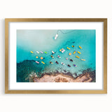 Abstract art print of a European Cyprus landscape in muted earth tones on a framed canvas, suitable for dining room decor.