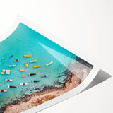 Extra large rolled print featuring line art flowers in muted earth tones, ideal for large living room wall art.