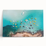 Black and white photographic print on canvas depicting a serene Cyprus landscape, suitable for kitchen wall art.