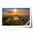 Extra large rolled print of a Czech Republic scenery with vibrant green and floral elements, ideal for art wall dining room.