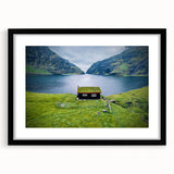 Extra large framed abstract art print featuring a textured, colorful depiction of a European scenery.