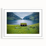 Textured art depicting abstract European scenery in muted earth tones on a white framed mat, ideal for bedroom decor.