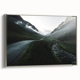 Landscape art painting of Cumbria, England on a framed canvas, featuring muted earth tones.