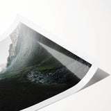 Extra large wall art featuring line art flowers in subtle earth tones on a rolled print, ideal for large living room decor.