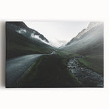 Black and white photograph of Cumbria landscape on stretched canvas, ideal for kitchen wall art.