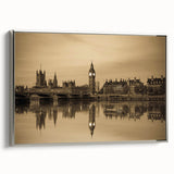 Landscape art painting of London featuring colorful artwork on black framed canvas, ideal for living room decor.