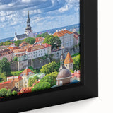 Black wall art featuring a textured map of Estonia with colorful accents on a framed canvas.