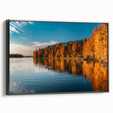 Black and white landscape art painting of a Finnish scenery on framed canvas, ideal for bedroom wall decor.