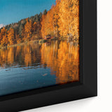 Extra large framed canvas featuring a textured depiction of a European scene in black with colorful accents.