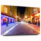 Acrylic glass print of Lyon, France scenery in muted earth tones, suitable for bedroom or dining room decor.