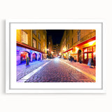 Textured abstract art print of Lyon scenery in muted earth tones on a framed canvas, suitable for bedroom decor.