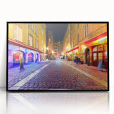 Large abstract wall art of Lyon, France in muted gray and blue tones on a framed acrylic, ideal for modern art wall decor.