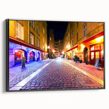 Black and white landscape art painting of Lyon, France on framed canvas, suitable for bedroom wall decor.