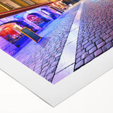 Art Deco poster of Lyon, France in muted tones on rolled canvas, suitable for dining room decor.