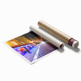 Extra large rolled print of Lyon, France, featuring vibrant floral art in a realistic style.