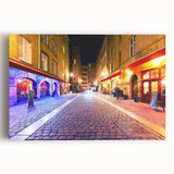 Black and white photograph of Lyon cityscape on stretched canvas, ideal for kitchen wall art.