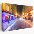 Large canvas print of a scenic Lyon cityscape in muted earth tones, ideal for kitchen wall art.