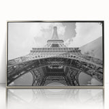 Large art print of Paris scenery in muted gray tones on a framed acrylic, suitable for modern art wall decor.