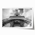 Rolled print of Paris scenery with floral elements in soft pastel shades, ideal for art wall dining room.