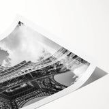 Extra large wall art featuring line art flowers in muted tones on a rolled print, ideal for large living room decor.