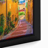 Extra large black wall art featuring a textured, colorful Provence scenery on framed canvas, ideal for living room decor.