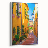 Vintage poster art of a scenic Provence landscape, in extra large framed canvas, ideal for living room decor.