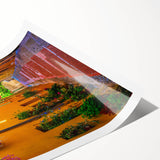 Extra large wall art featuring line art flowers in muted tones on rolled print, suitable for large living room decor.