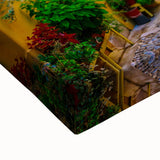 Black and white landscape art painting of Provence, France on stretched canvas, ideal for bedroom wall decor.