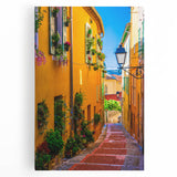 Black and white stretched canvas featuring a serene Provence landscape, ideal for kitchen wall art.