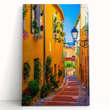 Black and white image of a Provence landscape on large stretched canvas, suitable for kitchen wall art.