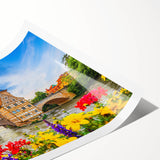 Extra large wall art featuring line art flowers in muted tones on a rolled canvas, ideal for large living room decor.