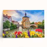 Black and white photo of Bavarian landscape on large stretched canvas, suitable for kitchen wall art.