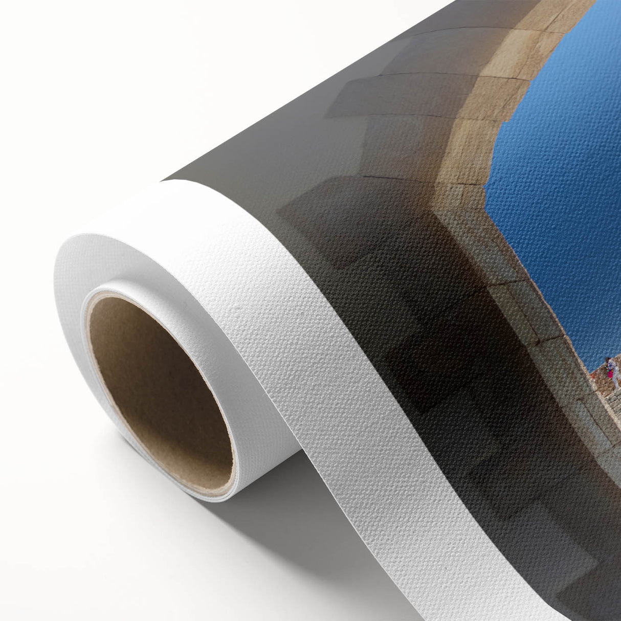 Art Deco poster of Crete, Greece, with vivid blue and white tones on rolled canvas, ideal for nursery wall art.