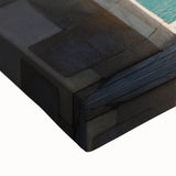 Black and white landscape art painting of Crete, Greece on stretched canvas, ideal for bedroom wall decor.